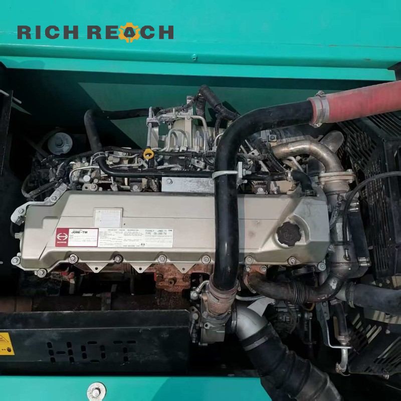 Model nameplate and serial number of a 2017 Kobelco SK350LC excavator, priced at $34,722